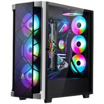 PC 케이스 컴퓨터 본체 조립 신곡개원T1 올타워 옆유리 엣지 DIY 데스크톱 세로 그래픽카드, 01.블랙, 01.공식 표준 분배