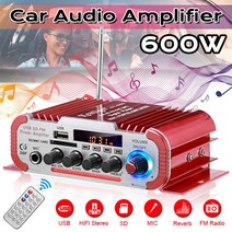 HY60 600W 2CHHifi 오디오 홈 디지털 앰프 자동차 오디오 저음 전력 증폭기 마이크 FM USB SD 라디오 서브 우퍼 스피커 12V/220V|Amplifier|, 1개, 체코, 12V Adapter for home