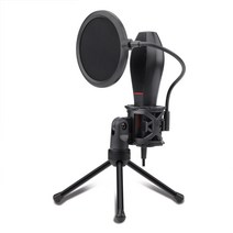 Redragon GM200 Gaming Microphone Omnidirectional USB Condenser Microphone Tripod Filter for Streamin, black