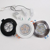 LED다운라이트 슬림 직회전 3인치 5W DS, 블랙, 주광색