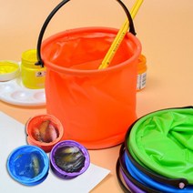 도매창고 PVC 접이식 만능 채집 미술 물통 물감통 낚시용품 물고기통 완구 팔레트 학용품 화방, PVC접이식만능물통-핑크