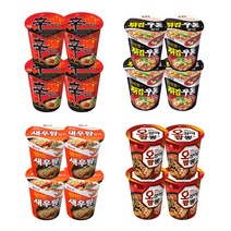 신라면4+튀김우동4+새우탕4+오징어짬뽕4 소컵 총 16입
