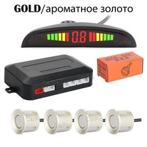 주차센서 후방감지기 차량검지기 Parktronic-자동차 주차 센서 키트 LED 디스플레이 자동차 레이더 역방, 08 gold sensors