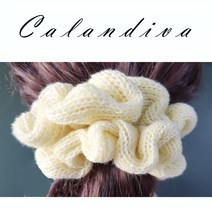 [Calandiva] 보송보송 병아리 뜨개 포니테일 곱창 헤어끈