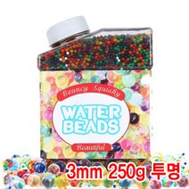 와이지알씨 크리스탈볼 250g 케이스포함 하이드로 소일 워터젤 고흡수성수지 수정토 대체토양 수경재배 방향제 개구리알모양, 2.크리스탈볼 3mm 250g 케이스포함 투명