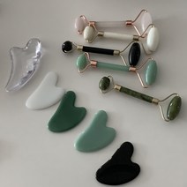 로즈쿼츠 괄사 마사지 도구 셀툴라이트 제거 천연 옥 얼굴붓기빼는법 림프 순환 갈바닉 발 부종 시크릿제이, 크리스탈괄사, 에그크리스탈괄사
