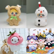 푸른옷장 10cm 인형옷 눈사람룩 꽃무늬 멜빵바지 고글 세트 외 2종, 꽃무늬 멜빵바지 고글 세트 브라운