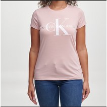 캘빈클라인 CK 여성 반소매 반팔 무지 로고 모달 슬림 조깅 티셔츠 제니반팔 M사이즈