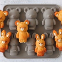 (일본) 코타 정품 토끼앤곰 실리콘몰드 홈베이킹 모양틀 쿠키틀 마들렌틀