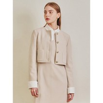 올리브데올리브 OW3SCJ304(O304셋업) 커프스 배색 크롭자켓(숏자켓)