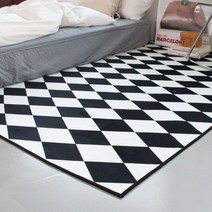 [국산] 150x200 유니크패턴 사계절 극세사 다이아몬드 러그 거실 침실 카페트 2색