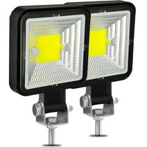 Auto LED Work Light Assembly COB Headlight 12V 24V 플러드 빔 For Car Walking 트랙터 오프로드 보트 굴, 한개옵션1, 02 2PCS Square 1 COB