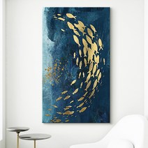 [당일발송] 7일간 추가할인! 돈 들어오는 구어도 황금빛 잉어그림 물고기 성공운 출세운 재물운 금전운 풍수그림 액자 15종, 6.금전재물운 잉어떼_R