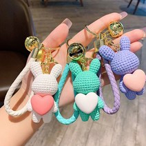 페이크레더 파스텔 토끼키링 인형키링 피규어키링 가방키링 열쇠키링 열쇠고리 차키링 자동차키링, 화이트