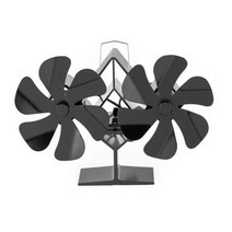 초경량 접이식 화목난로 블랙 색상 더블 헤드 고효율 열 분산 저소음 12 블레이드 장작 난로용 고온 벽난로 팬, 중국, 검정