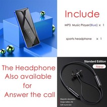 BTSMONE 새 버전 MP3 음악 플레이어 지원 시끄러운 스피커 및 내장형 16GB HiFi 휴대용 워크맨FM라디오 포함, 협력사, 64GB, 이어폰이 있는 파란색