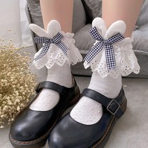 베니사 러블리 프릴 리본 중목 패션양말