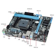 AMDA88 마더보드 지지대 AMD 7650K 860K 870K FM2 FM2 컴퓨터 마더보드 VGA HDMI 호환 RJ45 포트 100Mbps LAN, 마더 보드