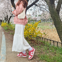 [레비진] 하늘하늘 캉캉 프릴 원피스 2컬러 화이트 블랙 프리사이즈