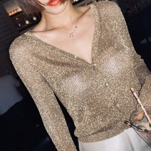 럭셔리 반짝이 원사 골드 실버 모헤어 스팽글 진주 버튼 고급 드레스 가디건