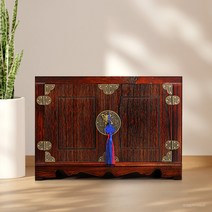 박씨상방 오동나무 황동 화조장식 간소 제기함 제사 목기 제기 보관함, 1개