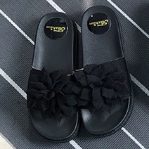 ++티앤북++학교슬리퍼 여성 오피스용 여름 푹신한 굽높이 사무실 코사지 쿠션 가벼운+++