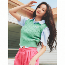 후아유 여성 스티브 케이블 크롭 베스트 WHKVD2533F