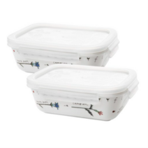 젠 메도우플라워 직사각 밀폐용기 소 400ml, 8개입, 용기 2p