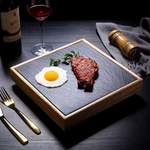 스테이크 돌판 규카츠 고기 구이용 사각 돌불판, 25x25, 1개