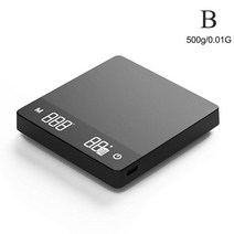 계근대 0.1g2kg 블랙 에스프레소 커피 전자 저울 led 스크린 디스플레이 충전 커피 저울 미니 가정용 주방 저울, b