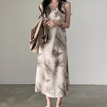 [랜덤플레이] 나염 프린팅 바캉스 롱 원피스
