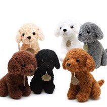 진짜 같은 리얼 토이 푸들 강아지 봉제인형 25cm, 다크브라운