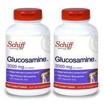 미국 쉬프 Schiff 글루코사민 2000mg with 히알루론산 150정 2팩, 1개, 기본