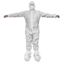 시온바이오텍 SMS 코팅방수 원피스작업복 덧신세트 보호복 방역복, L