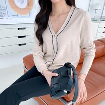 [바보사랑] 여자 스티치 긴팔 니트 미니 가디건[옷자락]