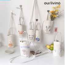 캔버스 드링크백 텀블러 캐리어 컵홀더 에코백 보틀파우치 제로웨이스트