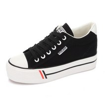 통기성 플랫폼 웨지 캐주얼 스니커즈 여성용 화이트 트레이너