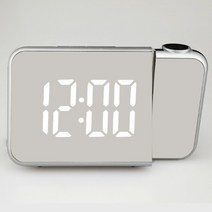 페타리지 LED무소음 탁상시계 디지털알람, LED시계_거울형_대(블랙)