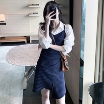 트렌치원피스 햅번스타일 투피스 2020가을옷 뉴타입 럭셔리 아름다운 분위기있는 프랑스타입 세련된스타일 멜빵원피스 여성