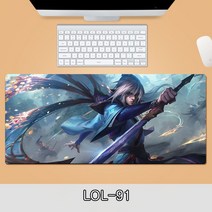 게이밍 장패드 롤 LOL 디자인 마우스 패드 79종 시리즈 리그 오브 레전드 장패드 3-4mm 두께, LOL-91, 800*300*3mm