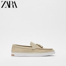 자라 ZARA 여름 새 남성 신발 베이지 색 가죽 편안한 캐주얼 로퍼 보트 2655920 102