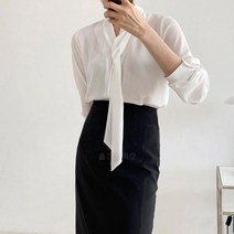 다잇템 여자 세미정장 트위스트 포인트 블라우스