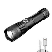 XHP50 LED 손전등 5 모드 1500LM 토치 라이트 USB 충전식 작업등 IPX4 방수 야외 비상 조명, 01 Without Battery