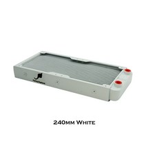 G1/4 '알루미늄 라디에이터 PC 용 수냉 컴퓨터 케이스 GPU CPU RAM 쿨러 팬 히트 싱크 60/80/90/120/240/360mm 흑백, [08] 240mm Thread  White