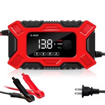 주행충전기 차량 점프스타트 밧데리방전 오토바이점프 카스타터 12V 24V 6A 자동차 배터리 충전기 12V 오토, 03 Red US Plug
