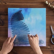 집콕취미 실그림 못그림 수작업 diy 아이디어 못 줄감아 고양이 장식 그리기 입체 제작 재료 보현사 맞춤, 기본, 03 스타 캣츠 화이트 베이스 프레임리스