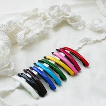 홍코 헤어클립 컬러 일자헤어핀 미용집게 앞머리삔 옆머리핀 고정핀, 1세트, 레드(대)