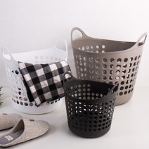 빨래통 빨래 세탁 바구니 분리 가정용 트롤리 다용도 옷 수거함 수납바구니 정리 베란다 미니 수납 소프트 바스켓, 대형(34리터), 그레이