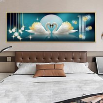 안묵 금빛 백조한쌍 보석십자수 아트 도안 자수 종류 노인취미 십자수가게 비즈 공예 diy 키트 트레이 펜 고체풀 도구 세트, 04.200x70