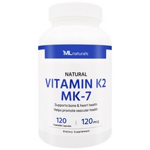 [미국빠른직구] 신제품 마이라이프 내추럴스 비타민 K2 120mcg (as MK-7) 120정 (4개월), 1병